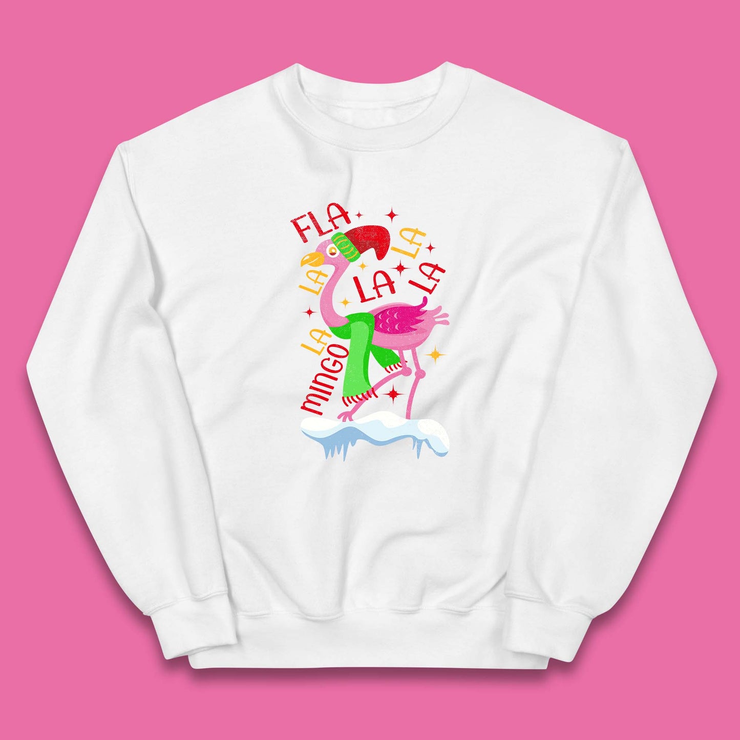 pink flamingo christmas jumper