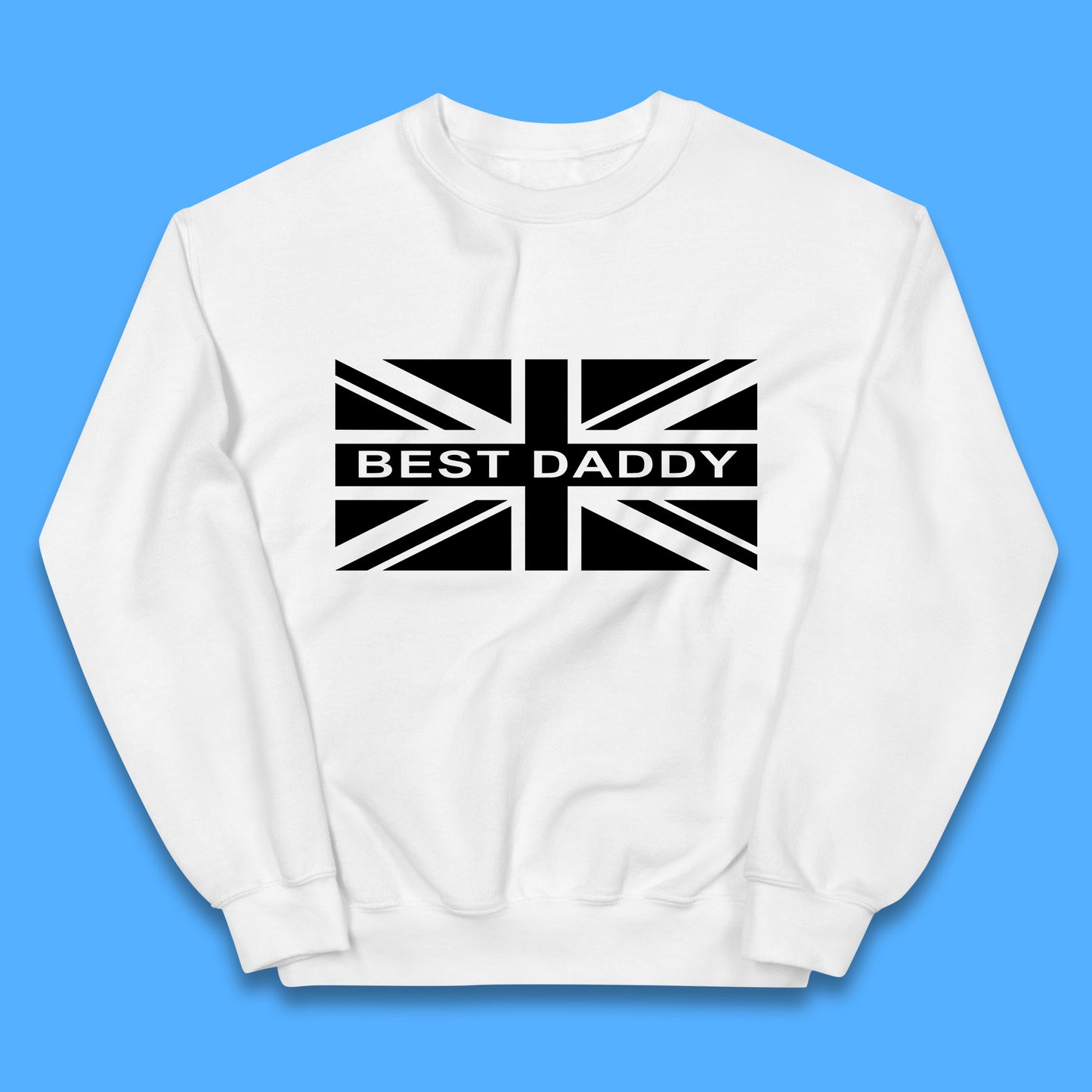 Best Daddy Vintage Union Jack Great Britain United Kingdom England Flag Patriotic Dad Father's Day Kids Jumper