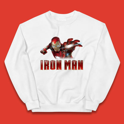 Iron Man Superhero Marvel Avengers Comic Book Character Flaying Iron-Man Marvel Comics Kids Jumper