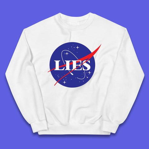 NASA Lies Logo Parody Kids Jumper
