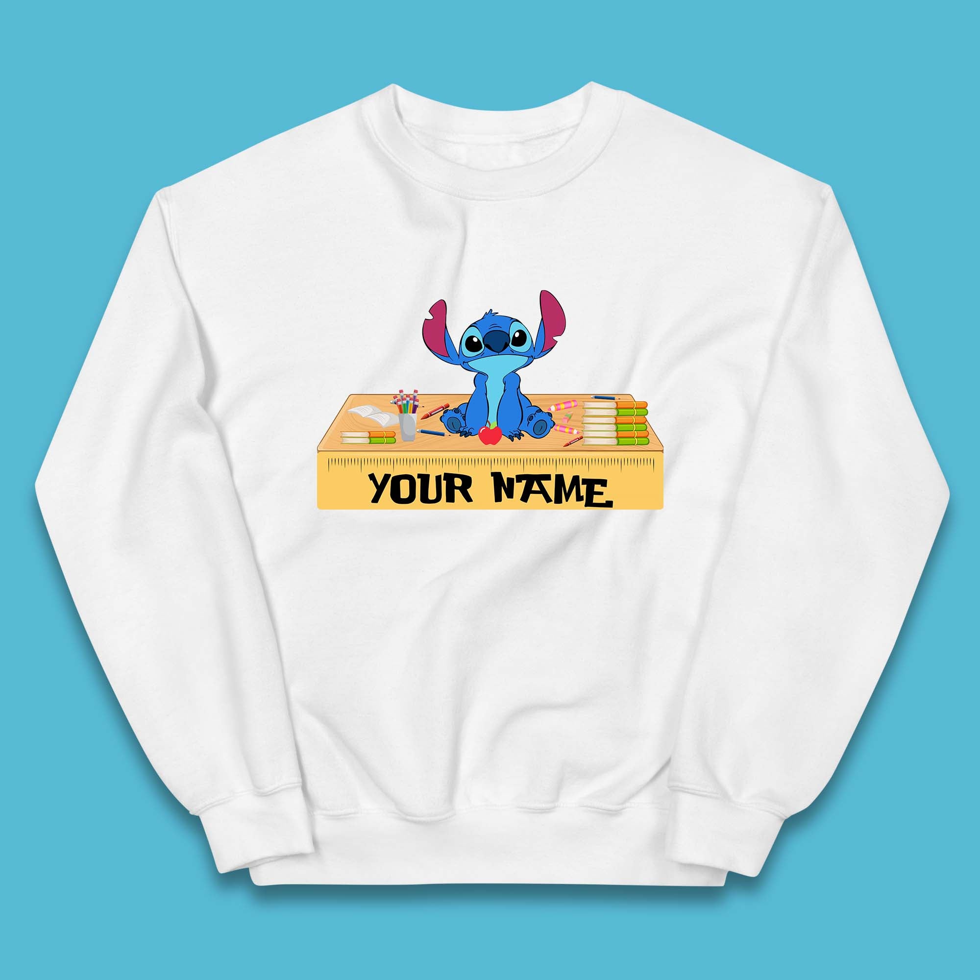 Personalised Disney Stitch Welcome Back To School Your Name Lilo & Stitch School First Day Of School Kids Jumper