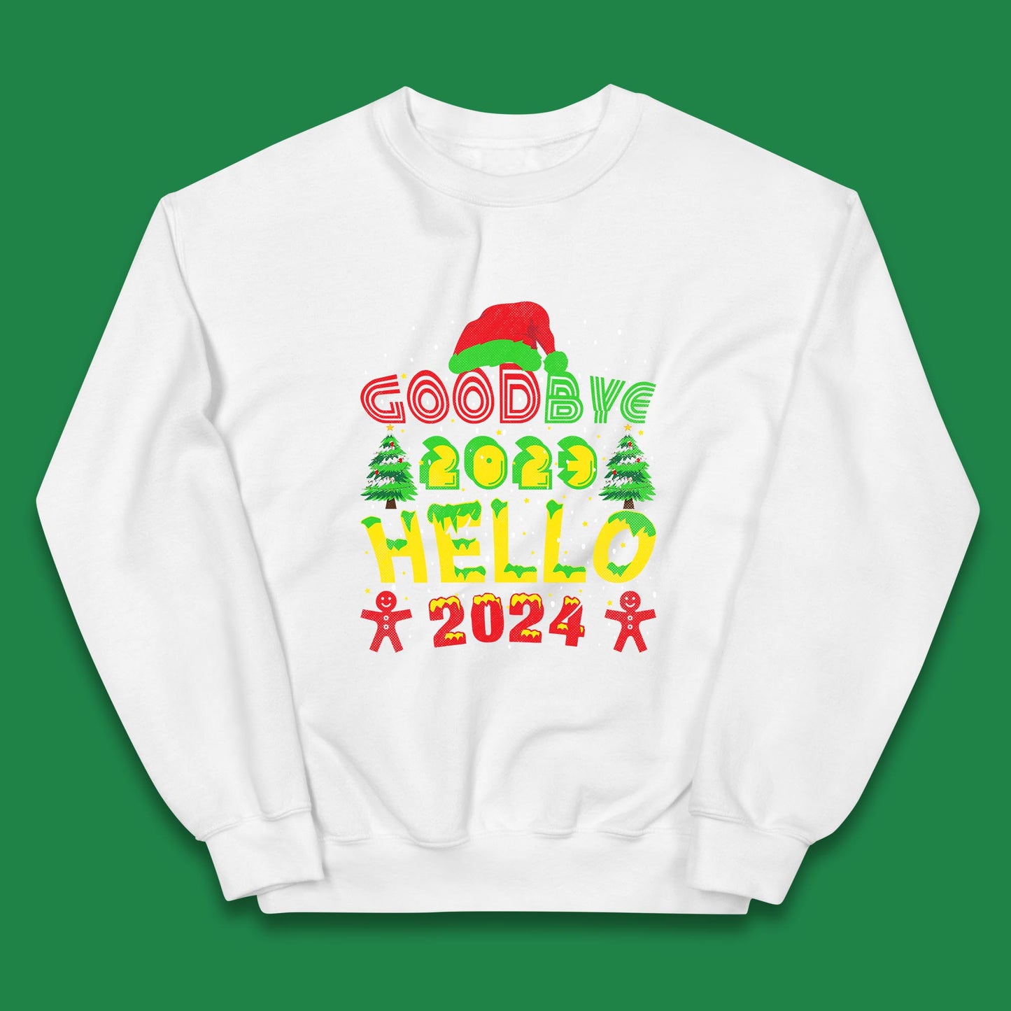 Good Bye 2023 Hello 2024 Merry Christmas Funny Happy New Year Xmas Kids Jumper