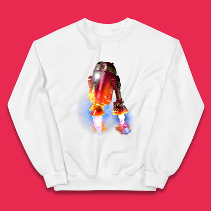 R2-D2 Ready To Fly Iron Man Spoof Sci-fi Action Adventure Movie Character  Star Wars 46th Anniversary Kids Jumper