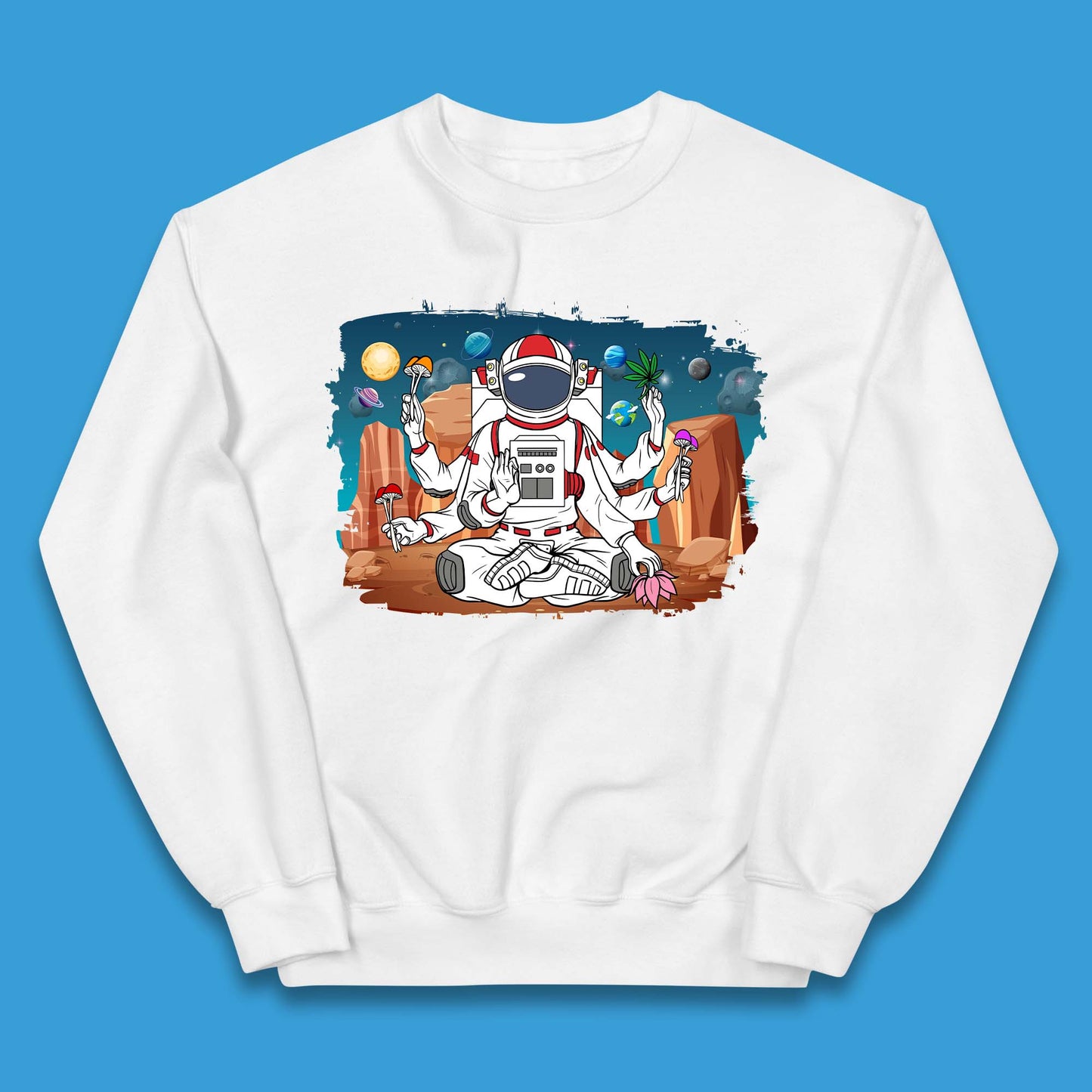 Meditating Astronaut Yoga Kids Jumper