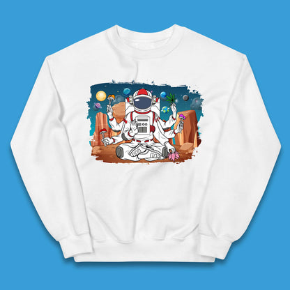 Meditating Astronaut Yoga Kids Jumper