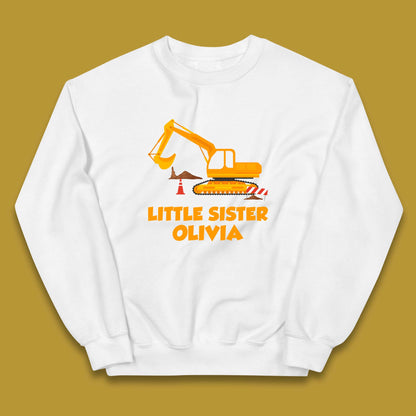 Personalised Little Sister Your Name Promoted To Sister Siblings Announcement Gift Kids Jumper