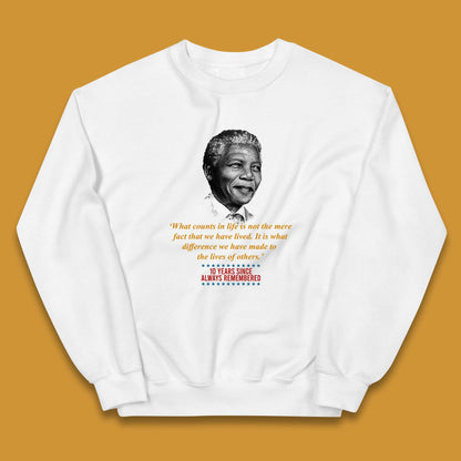 10 Years Since Always Remember Nelson Mandela Kids Jumper