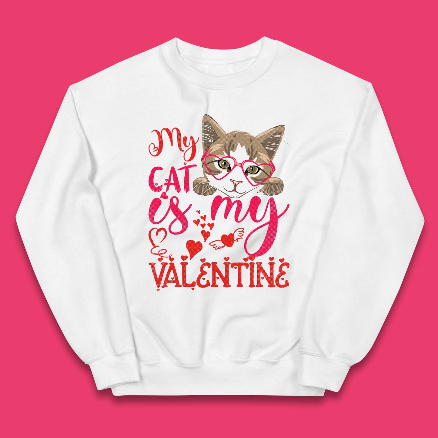My Cat Is My Valentine Kids Jumper