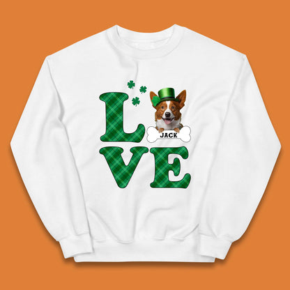 Personalised Love St. Patrick's Dog Kids Jumper