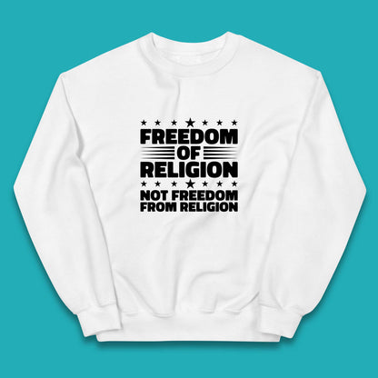 Freedom Of Religion Not Freedom From Religion Separation Of Church Of State Anti-Fascist Kids Jumper