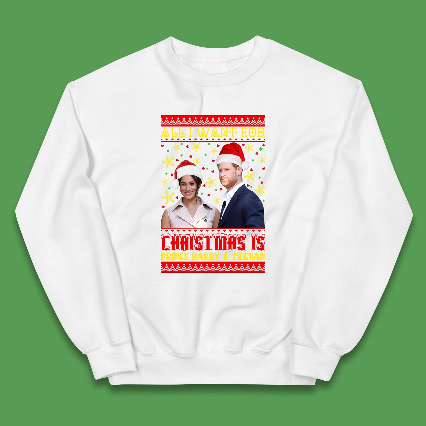 Prince Harry & Meghan Christmas Kids Jumper