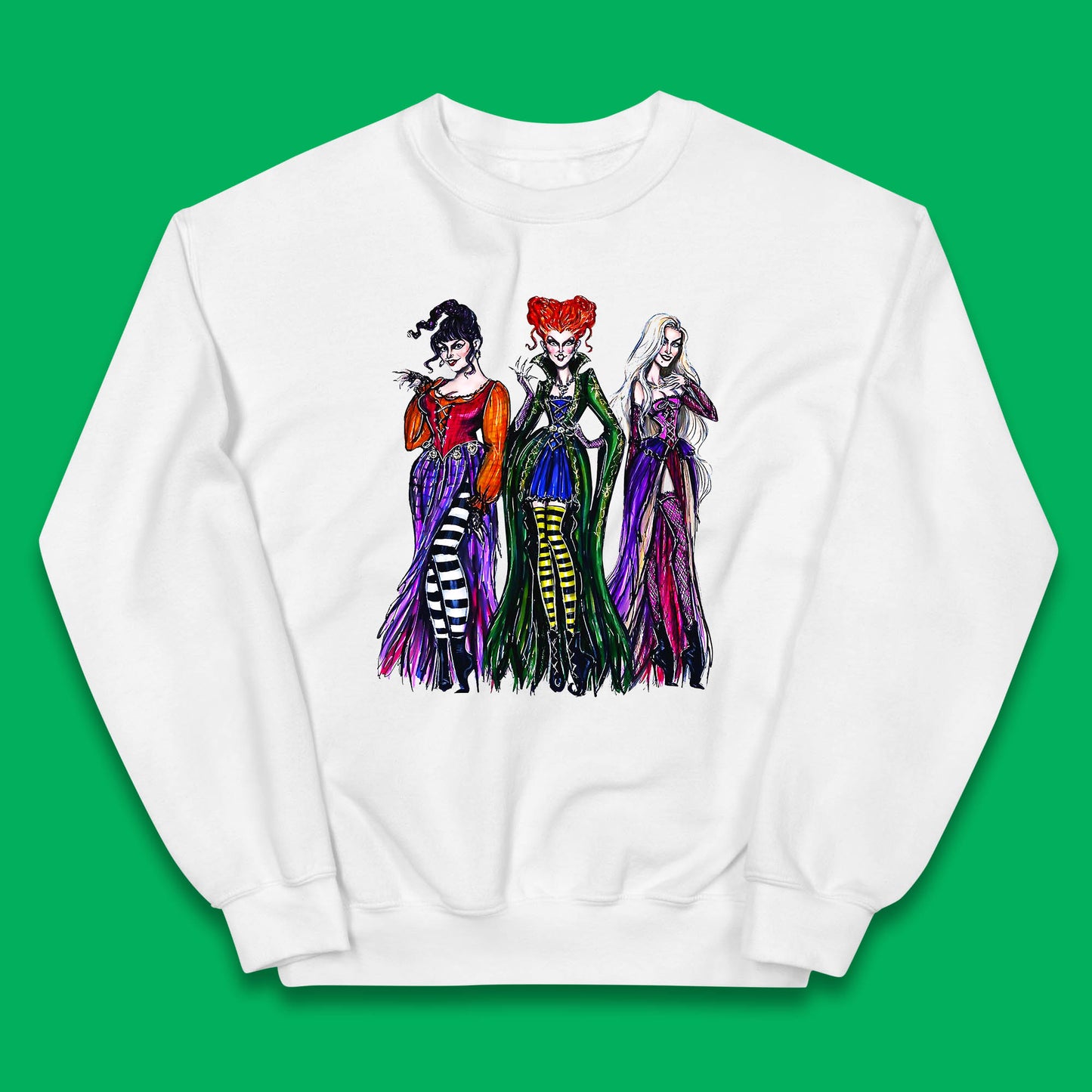 Halloween The Sanderson Sisters From Hocus Pocus Vintage Halloween Witches Kids Jumper