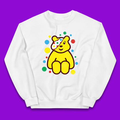 Children In Need Sitting Spotty Pudsey Bear Charity Raising Spotty Day Kids Jumper