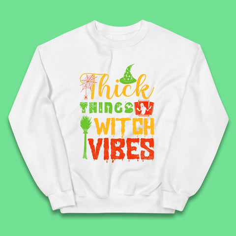 Thick Things Witch Vibes Halloween Magic Spooky Witches Witchcraft Kids Jumper