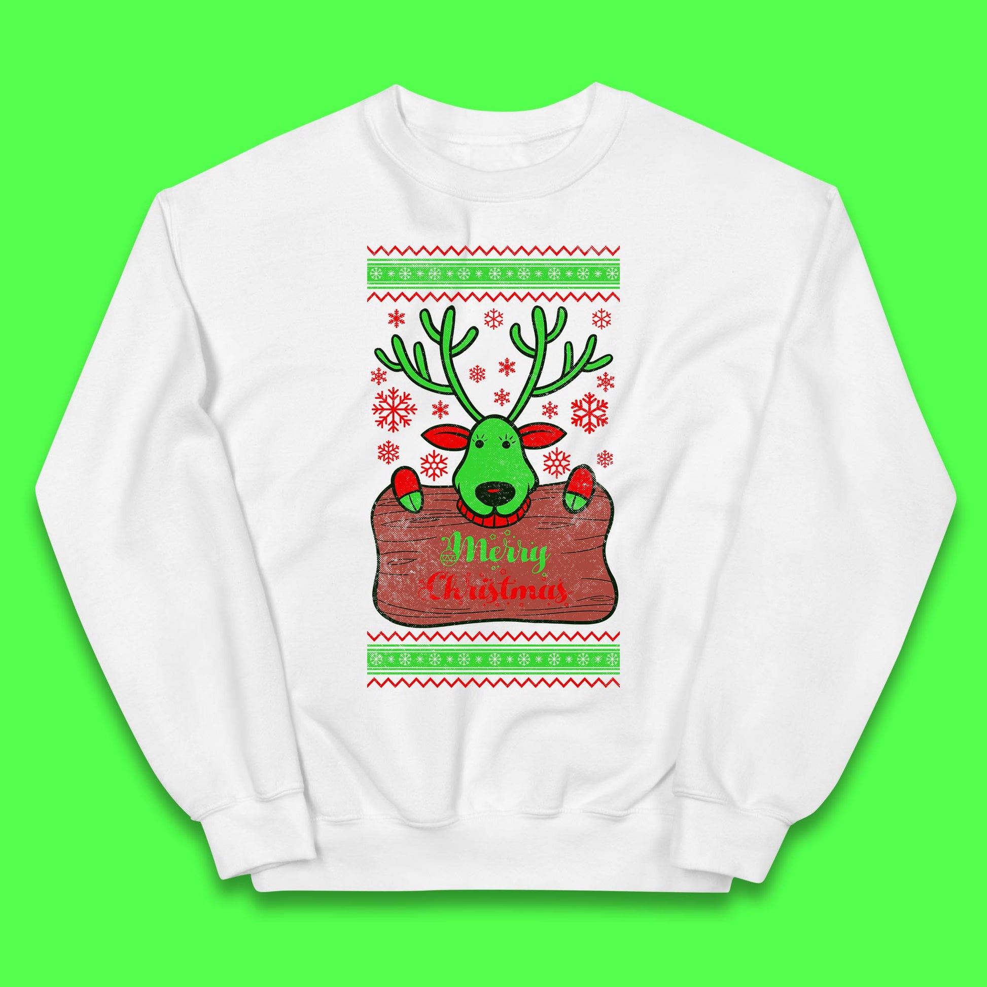 merry christmas reindeer jumper