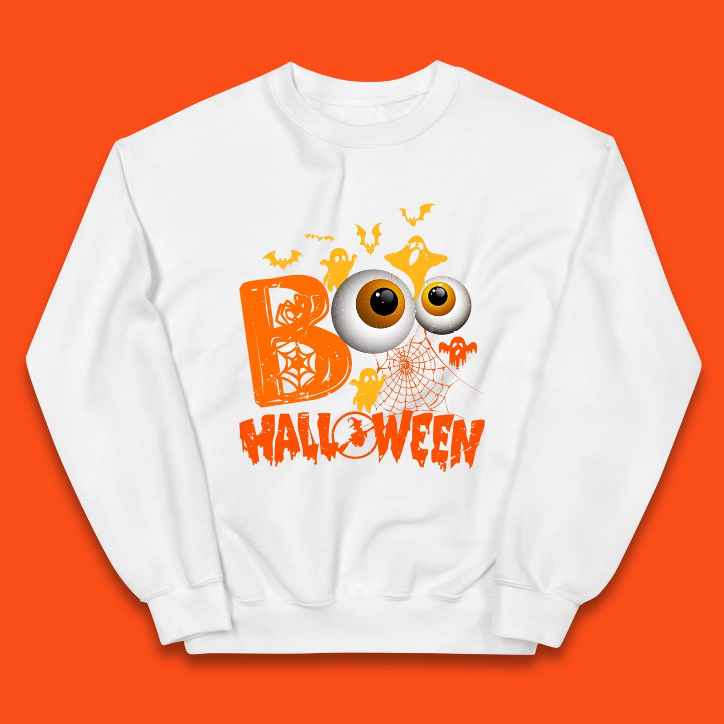 Halloween Spooky Boo Eye Balls Funny Halloween Boo Ghost Spooky Season Kids Jumper