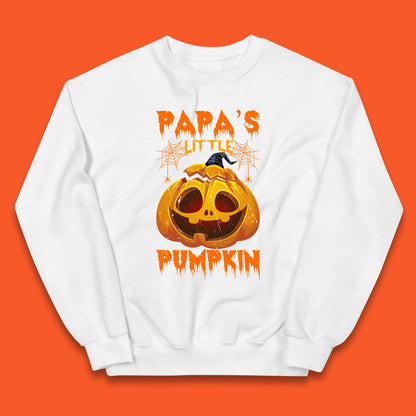 Papa's Little Pumpkin Halloween Jack-o-lantern Witch Hat Scary Evil Pumpkin Kids Jumper