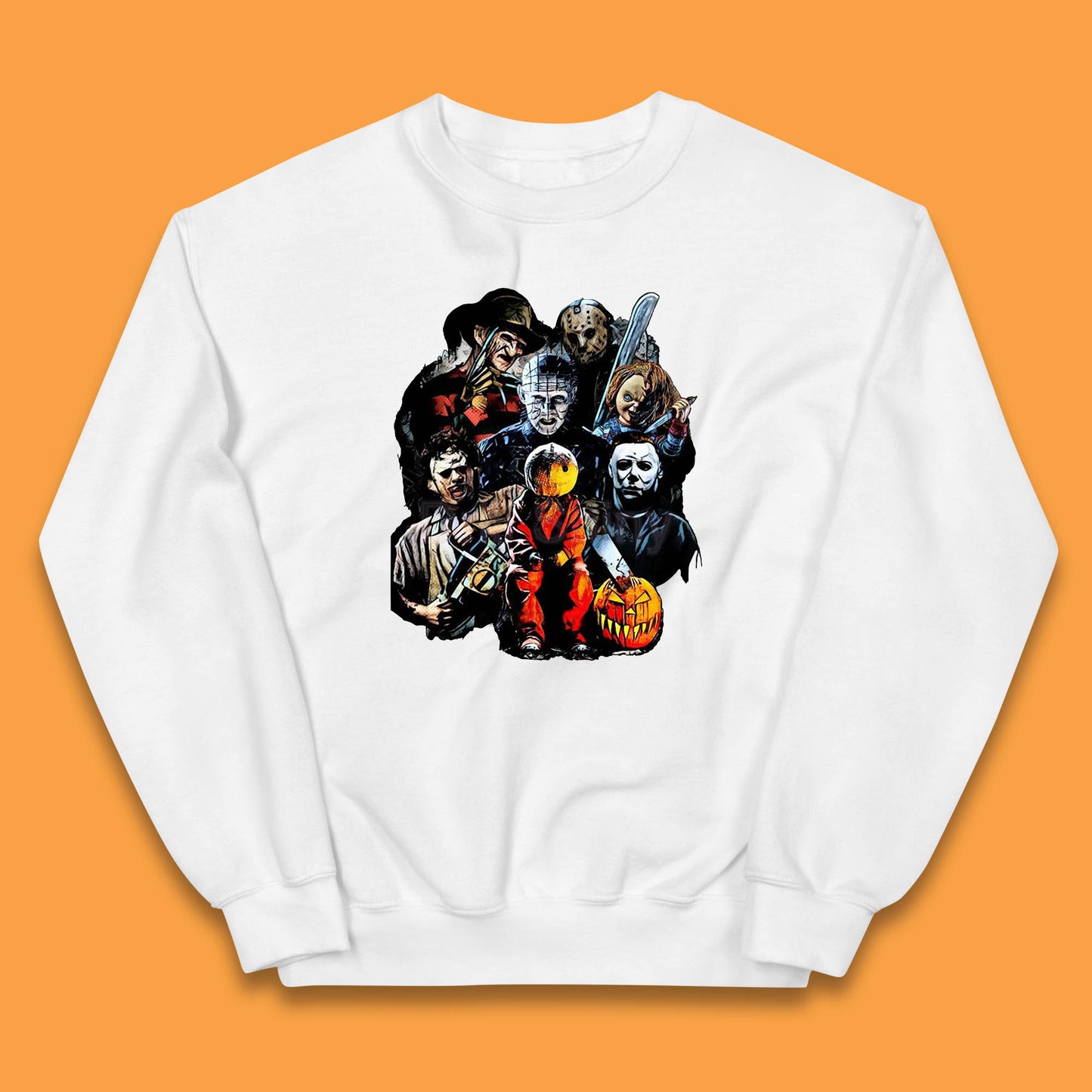 Halloween Horror Movie Characters Friends Halloween Villians Serial Killers Kids Jumper
