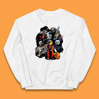 Halloween Horror Movie Characters Friends Halloween Villians Serial Killers Kids Jumper
