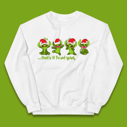 Grinch Stitch Christmas Kids Jumper