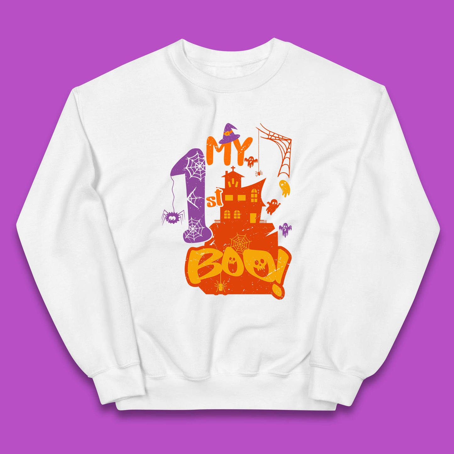 My 1st Boo Halloween Horror Scary Witch House Spooky Season Kids Jumper