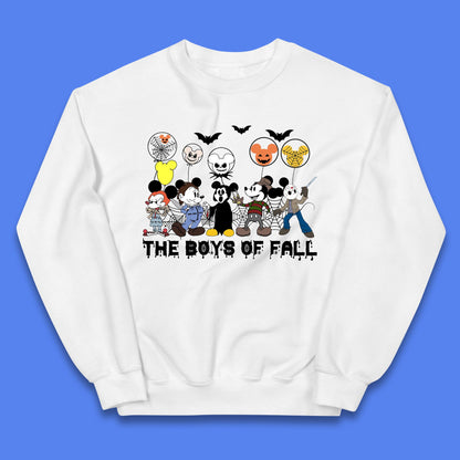 The Boys Of Fall Halloween Disney Mickey Mouse & Friends Horror Movie Characters Kids Jumper
