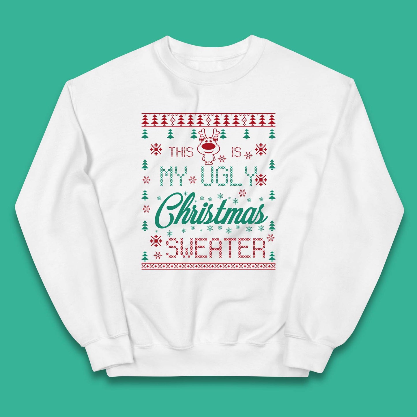 Ugly Christmas Sweater Reindeer Kids Jumper