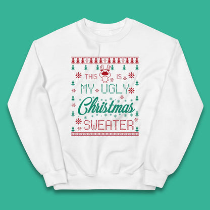 Ugly Christmas Sweater Reindeer Kids Jumper