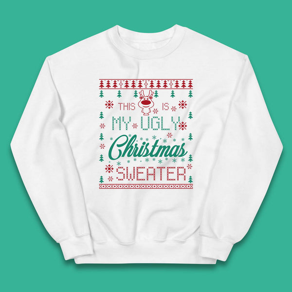 Ugly Christmas Sweater Reindeer Kids Jumper