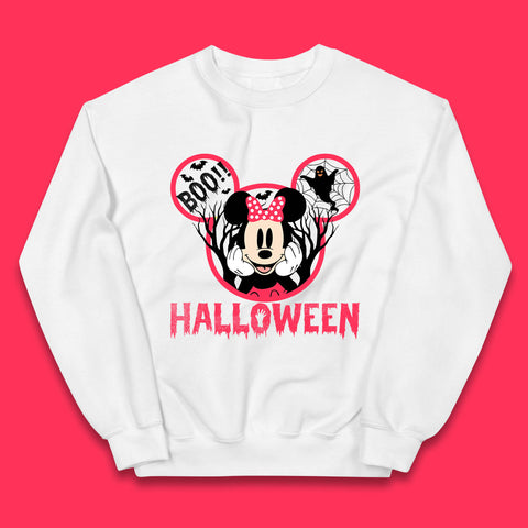 Disney Halloween Mickey Mouse Minnie Mouse Boo Ghost Horror Scary Disneyland Trip Kids Jumper