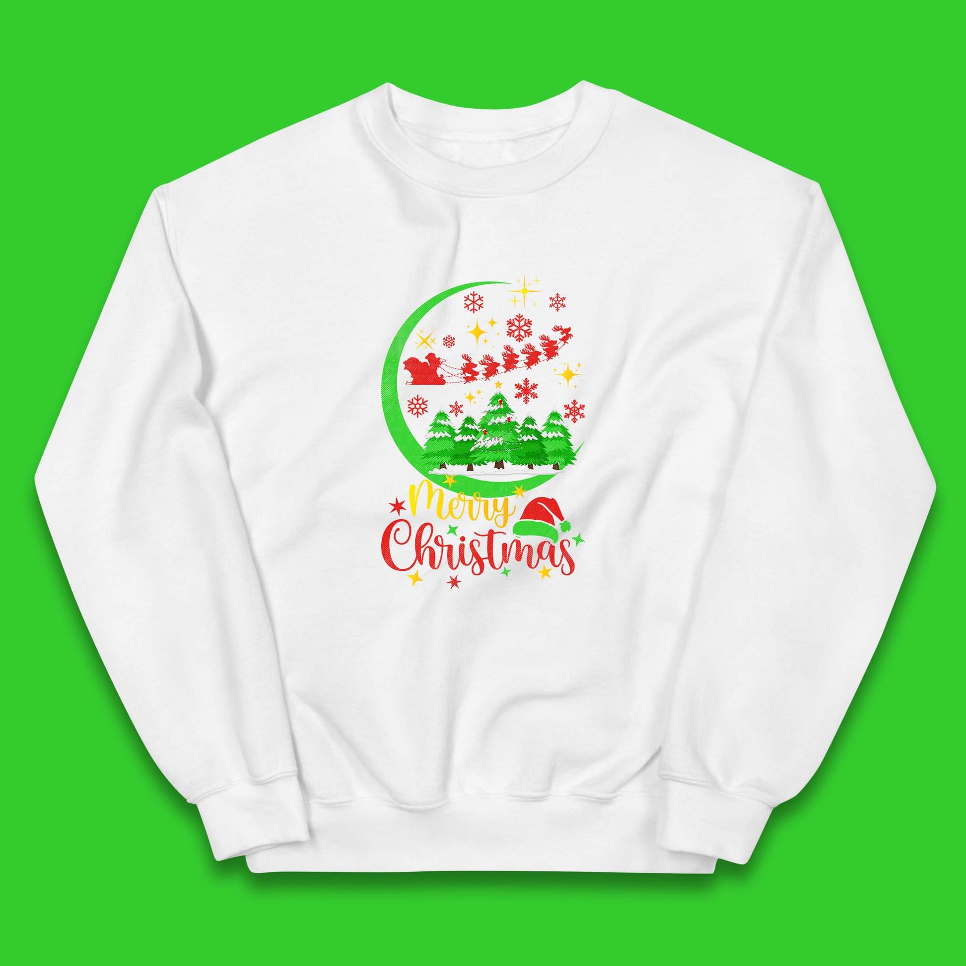 merry christmas santa trees jumper