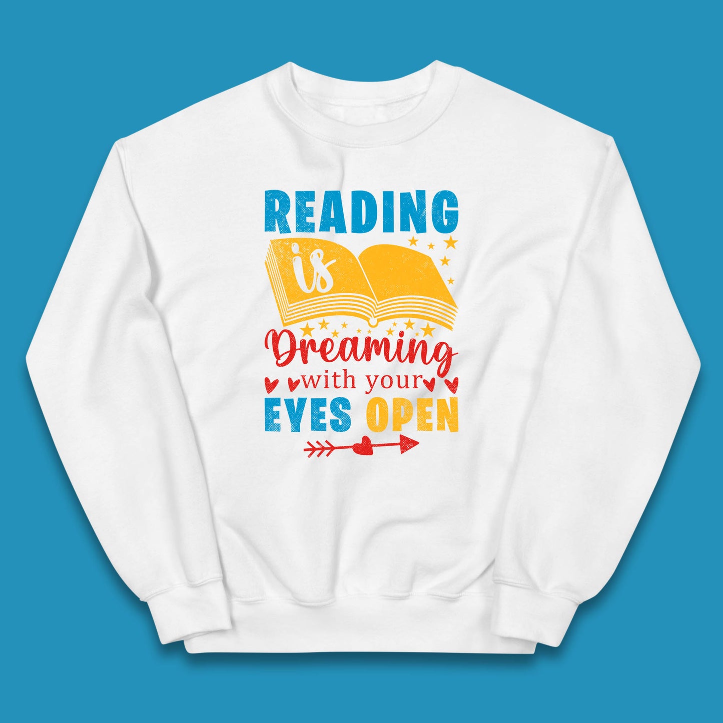 Reading Is Dreaming With Your Eyes Open Book Reading Saying Book Lover Quote Kids Jumper