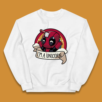 I'm A Unicorn Funny Deadpool Rainbow Colors Marvel Avengers Superhero Fictional Character Kids Jumper