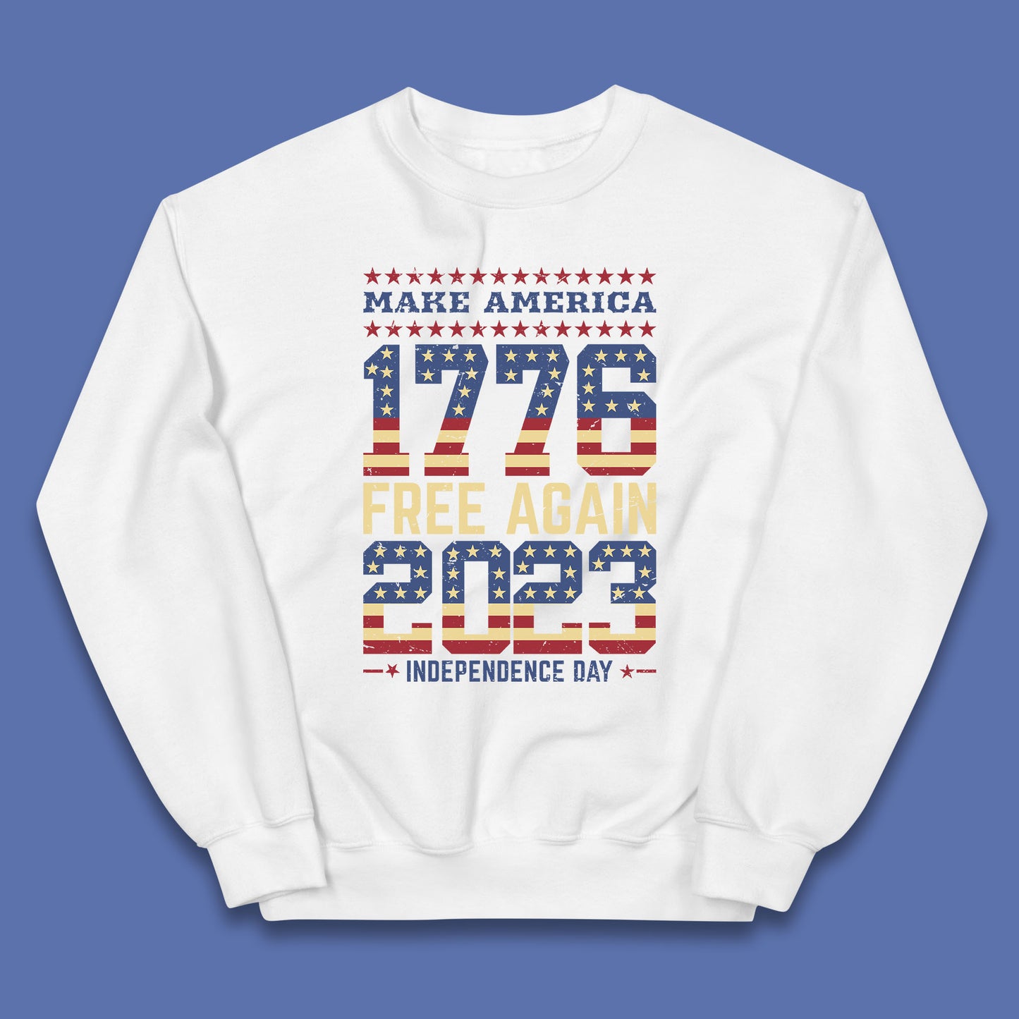 Make America Free Again 1776-2023 Independence Day Funny Free Speech Kids Jumper