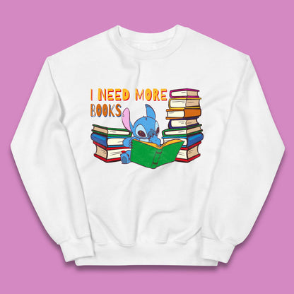 Stitch Reading A Book Kids Jumper