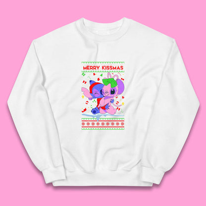 merry kissmas disney stitch and angel jumper