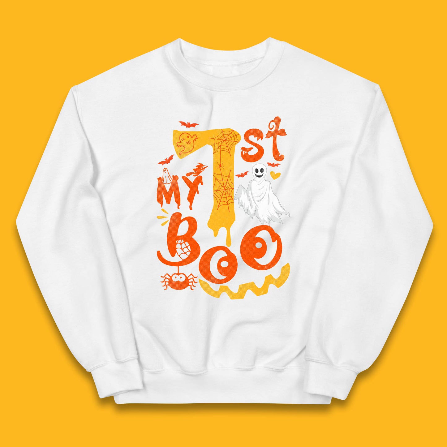 My 1st Boo Halloween Horror Scary Boo Ghost Creepy Spooky Season Kids Jumper