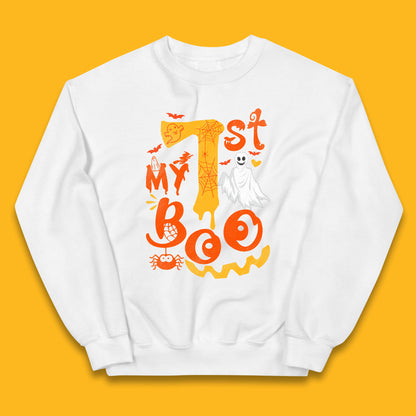 My 1st Boo Halloween Horror Scary Boo Ghost Creepy Spooky Season Kids Jumper