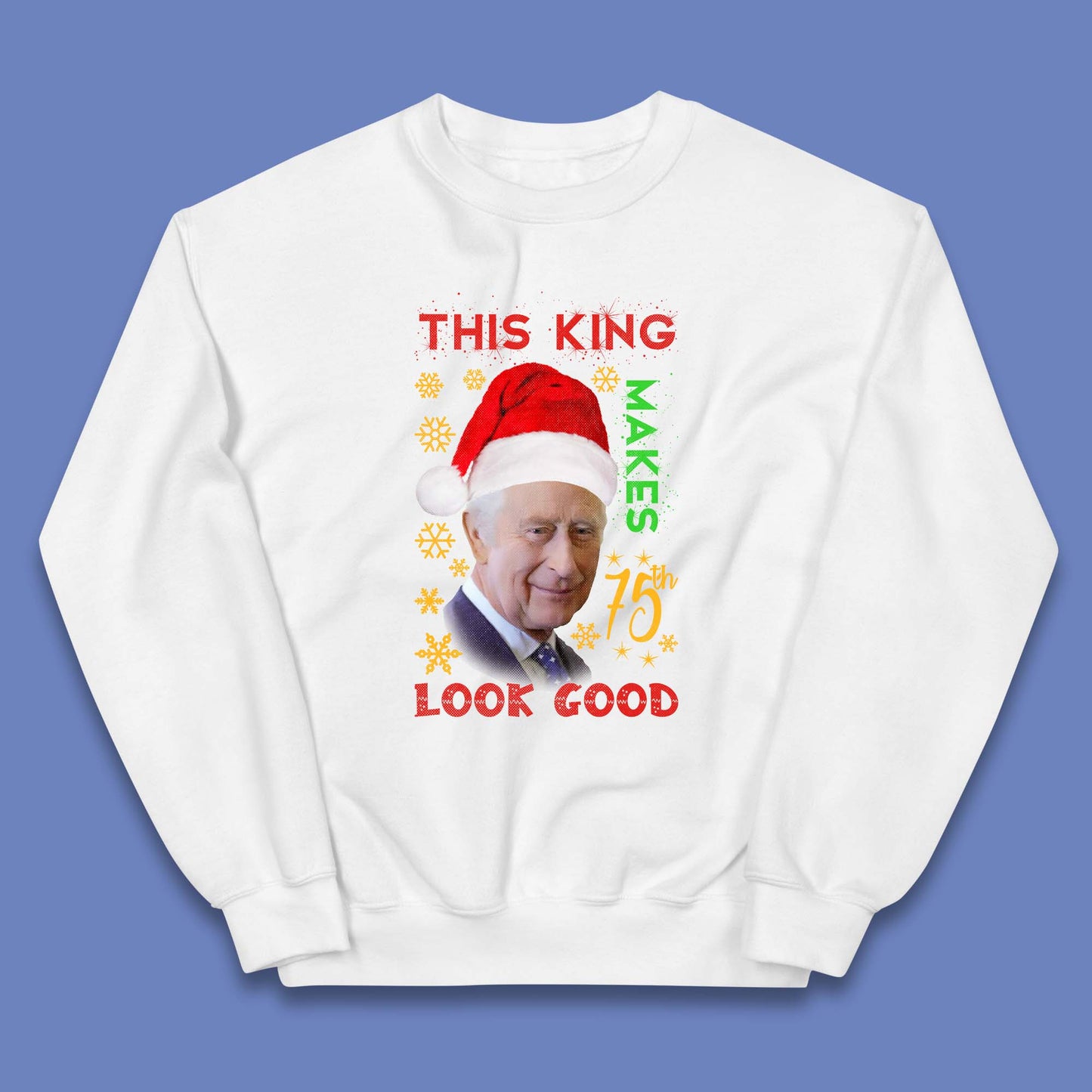 King Charles III Christmas Kids Jumper