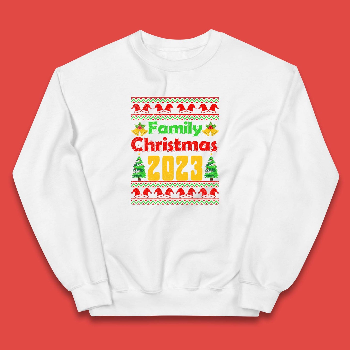 Family Christmas 2023 Holiday Winter Festive Christmas Trees Xmas Season Kids Jumper