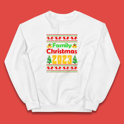 Family Christmas 2023 Holiday Winter Festive Christmas Trees Xmas Season Kids Jumper