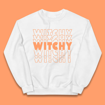 Witchy Halloween Witches Spooky Witch Vibes Witchy Aesthetic Halloween Party Kids Jumper