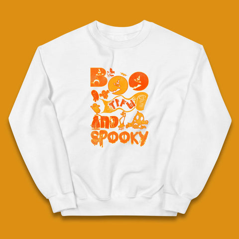 Boo Tiful and Spooky Halloween Horror Scary Boo Ghost Spooky Season Kids Jumper