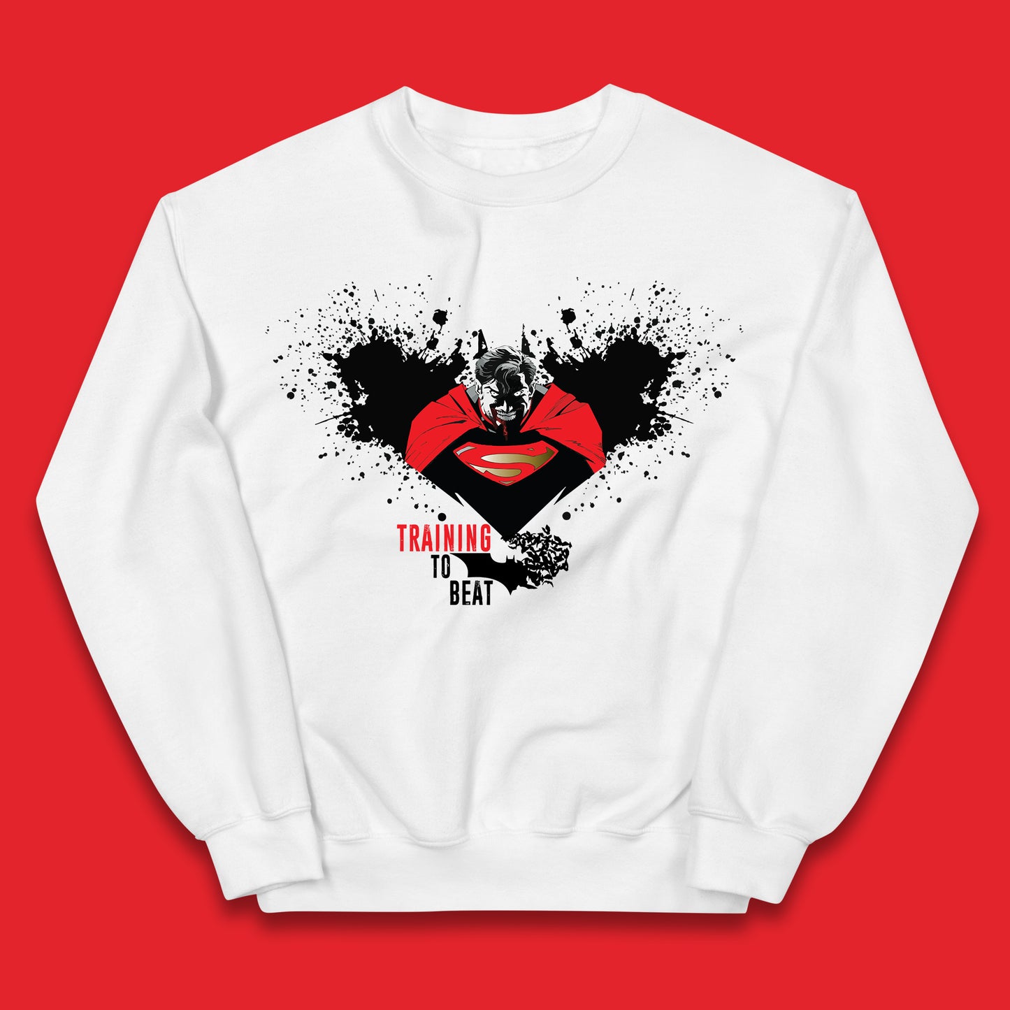 Superheros DC Comics Action Adventure Movie Character Superman And Batman Training To Beat Batman Superman Logo Kids Jumper