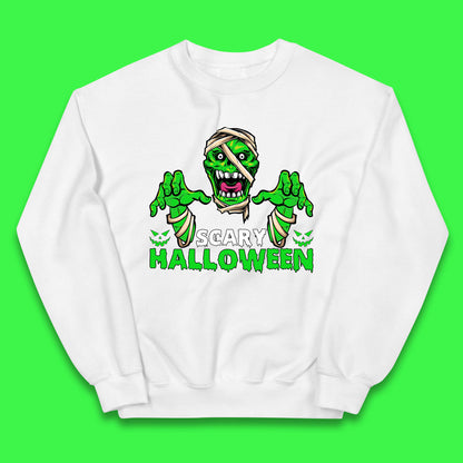 Scary Halloween Skull Zombie Mummy Horror Monster Zombie Hands Scary Vibes Kids Jumper