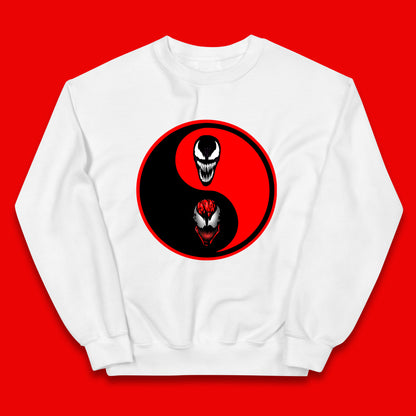 Marvel Comics Carnage And Venom Fictional Movie Character Anime Yin Yang Spoof Kids Jumper