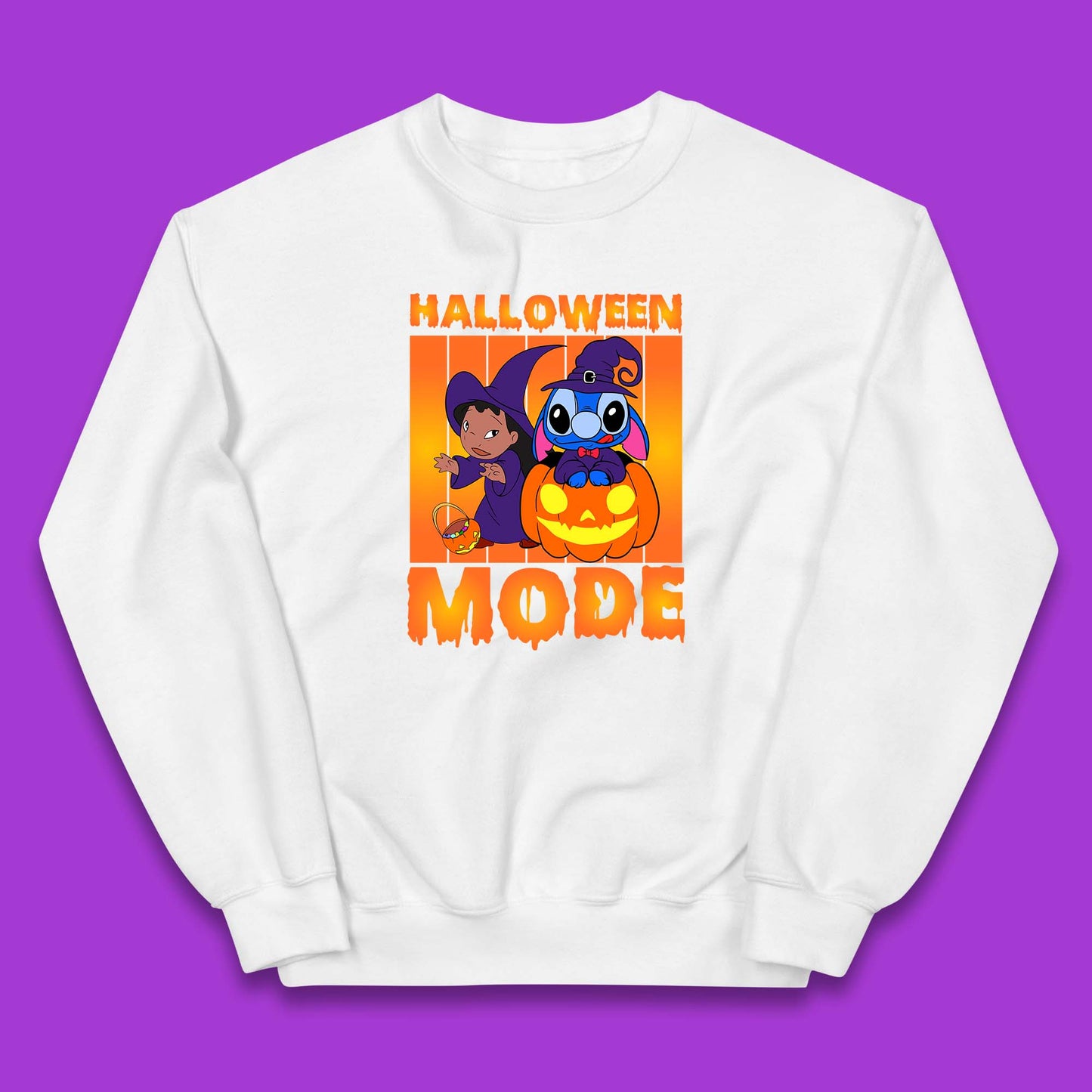 Halloween Mode Disney Lilo & Stitch Halloween Pumpkin Witch Hat Stitch Spooky Disneyland Trip Kids Jumper