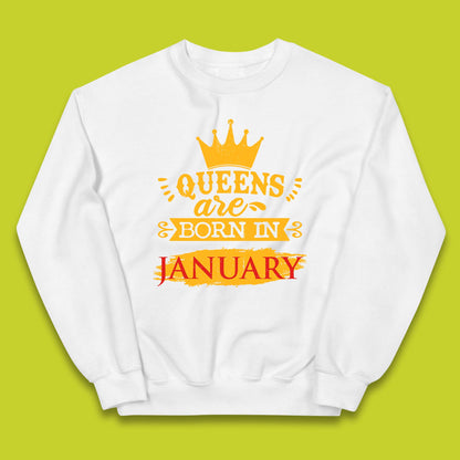 Queens Are Born In January Kids Jumper