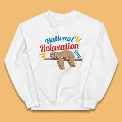 National Relaxation Day Sleeping Sloth Funny Sloth Nap Lazy Sloth Kids Jumper