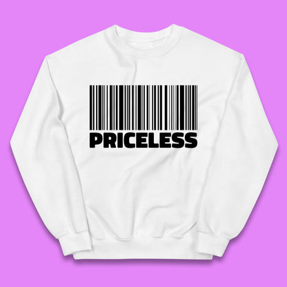 Scan For Priceless Barcode Funny Label Inspirational Empowerment Kids Jumper